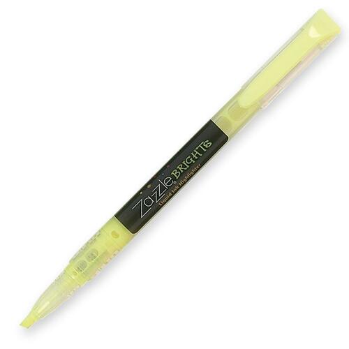 Zebra Pen Zazzle Brights Highlighter - Medium Marker Point - Chisel Marker Point Style - Fluorescent Yellow Water Based Ink - Clear Barrel - 1 / Box - Liquid Highlighters - ZEB71050