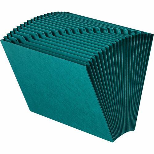 Smead Colored Letter Recycled Expanding File - 8 1/2" x 11" - 7/8" Expansion - 21 Pocket(s) - Teal - 10% Recycled - 1 Each