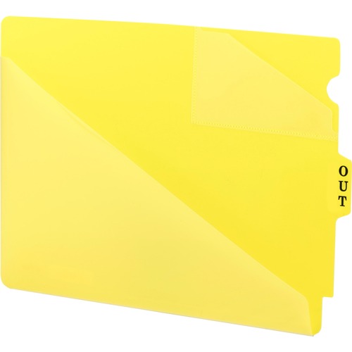 Smead End Tab Poly Out Guides - Center Tab(s) - Message - OUT - Letter - 8.50" Width x 11" Length - Yellow Poly Divider - 5 / Carton