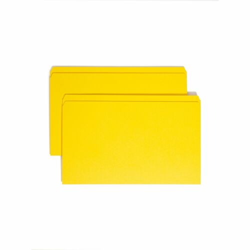 Smead 17910 Straight Tab Cut Legal Recycled Top Tab File Folder - 8 1/2" x 14" - 3/4" Expansion - 11 pt. - 2 Plys - Yellow - Reinforced Tab - 10% Recycled - 100 / Box