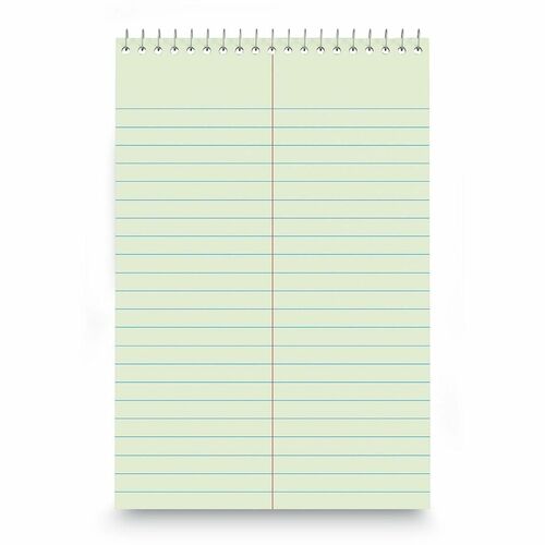 Universal Steno Pads, Gregg Rule, Red Cover, 80 Green-Tint 6 x 9 Sheets - 1 Subject(s) - 80 Sheets - Spiral - Red Margin - 16 lb Basis Weight - 6" x 9" Sheet Size - 9" Height x 6" Width - Green Paper - Chipboard Cover