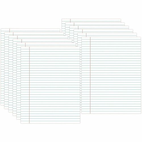 Universal Glue Top Pads, Wide/Legal Rule, 50 White 8.5 x 11 Sheets, Dozen - 1 Subject(s) - 50 Sheets - Glue - 0.34" Ruled - Unruled Margin - 16 lb Basis Weight - Letter - 8 1/2" x 11" Sheet Size - 8.5" Width - White Paper - Chipboard Cover - 1 Dozen
