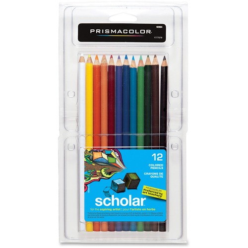 Prismacolor Scholar Colored Pencils - Assorted Lead - 12 / Box