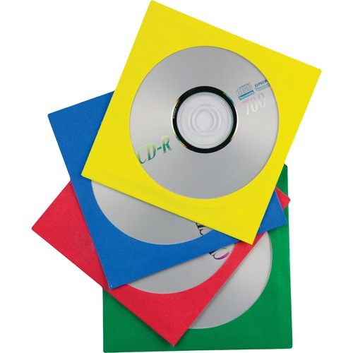 Quality Park Colored CD/DVD Envelope - CD/DVD - 5 3/4" Width x 5 3/4" Length - 24 lb - Assorted - Paper - 50 / Box