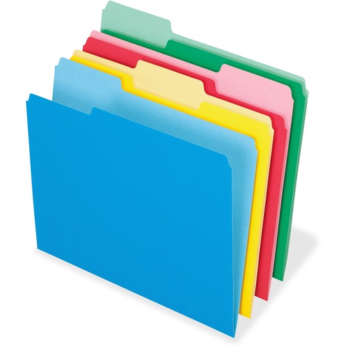 Pendaflex 1/3 Tab Cut Letter Recycled Top Tab File Folder - 8 1/2" x 11" - Top Tab Location - Assorted Position Tab Position - Assorted - 10% Recycled - 24 / Pack