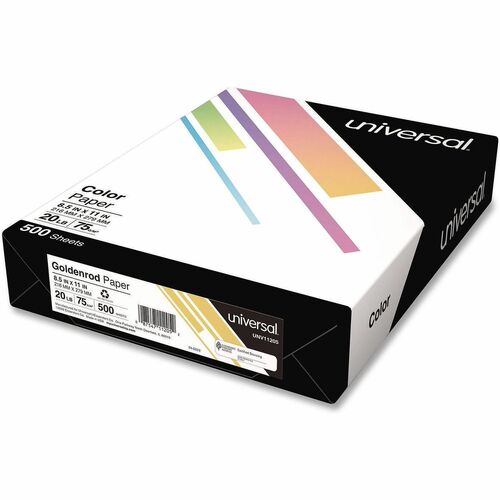 Universal Deluxe Colored Paper, 20 lb Bond Weight, 8.5 x 11, Goldenrod, 500/Ream - 20 lb Basis Weight - 75 g/m² Grammage - Goldenrod - 500 Sheets - 500 / Ream