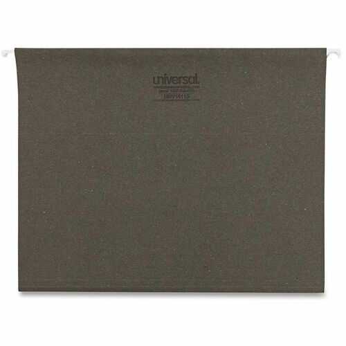 Universal 1/5 Tab Cut Letter Hanging Folder - 8 1/2" x 11" - Assorted Tab Position - 11 pt. - Stock - Standard Green - 25 Box
