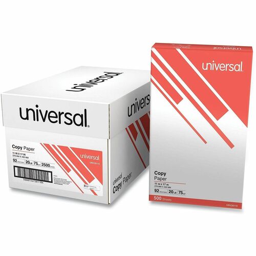 Universal Copy Paper - 92 Brightness - 20 lb Basis Weight - 75 g/m² Grammage - White - 2500 Sheets - 500 Sheets per Ream - 5 Ream per Case