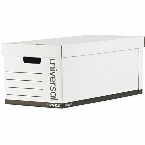 Universal Medium-Duty Easy Assembly Storage Box, Letter Files, White, 12/Carton - Internal Dimensions: 12.25" Width x 23.75" Depth x 10.25" Height - Media Size Supported: Letter - Lift-off Closure - Medium Duty - Stackable - Corrugated Fiberboard - White 