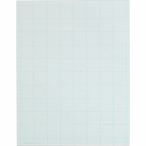 TOPS Cross-Section Pad - 50 Sheets - Glue - Blue Margin - 20 lb Basis Weight - Letter - 8 1/2" x 11" - White Paper - Unpunched - 1 / Pad