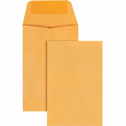 Quality Park Kraft Coin Envelopes - Coin - #1 - 2 1/4" Width x 3 1/2" Length - 28 lb - Gummed - Kraft - 500 / Box - Brown Kraft