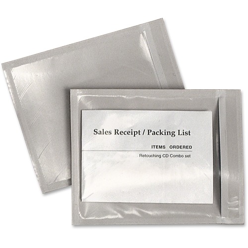 Quality Park 46996 Packing List Clear Envelopes - Packing List - 4 1/2" Width x 6" Length - Adhesive - Clear - Poly - 1000 / Carton