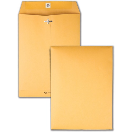 Quality Park Gummed Kraft Clasp Envelopes - Multipurpose - 7 1/2" Width x 10 1/2" Length - Clasp/Gummed Flap - Brown - Kraft - 100 / Box