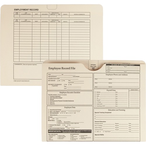 Quality Park Letter Top Tab File Folder - 8 1/2" x 11" - Top Tab Location - Cameo - 20 / Pack