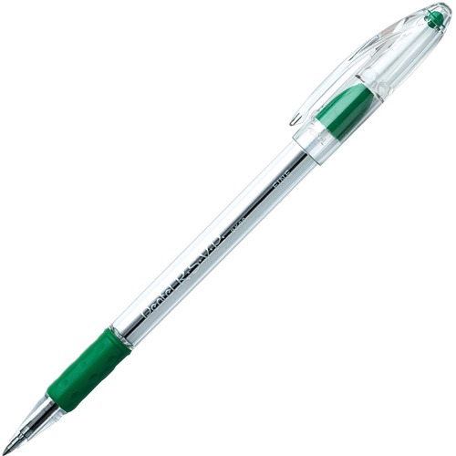 Pentel R.S.V.P. Ballpoint Stick Pens - Fine Pen Point - 0.7 mm Pen Point Size - Refillable - Green - Clear Barrel - Ballpoint Stick Pens - PENBK90D