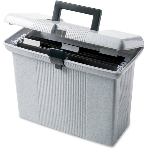 Pendaflex Portafile File Storage Box - Internal Dimensions: 13.87" Width x 6.37" Depth x 10.87" Height - External Dimensions: 14" Width x 6.5" Depth x 11" Height - Media Size Supported: Letter - Light Duty - Plastic - Granite - For Document - 1 Each