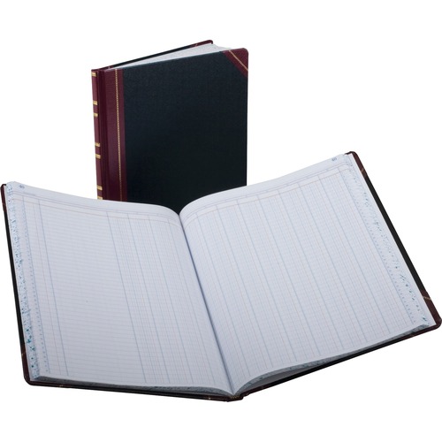 Boorum & Pease Boorum B&P 1602 1/2 Series Bound Columnar Book - 75 Sheet(s) - Thread Sewn - 9.87" x 11.93" Sheet Size - 12 Columns per Sheet - White Sheet(s) - Red, Blue Print Color - Black, Red Cover - Bond Paper - 1 Each