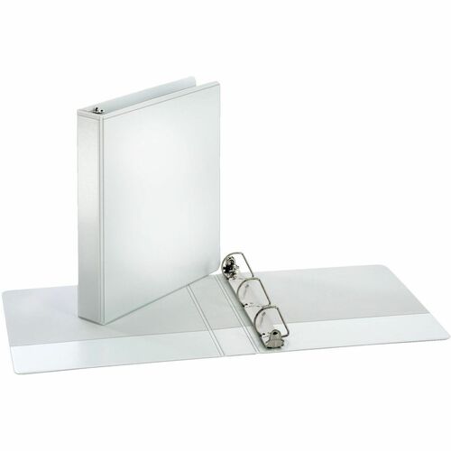 Cardinal Performer Ring Binder - 1 1/2" Binder Capacity - 11" x 8 1/2" Sheet Size - 375 Sheet Capacity - 3 Ring(s) - Fastener(s): Slant D-Ring - Pocket(s): Front, Back - Polypropylene - White - Recycled - Durable, Hinged, PVC-free, Non-stick, Wrinkle-free