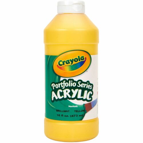 Crayola Portfolio Series Acrylic Paint - 16 fl oz - 1 Each - Brilliant Yellow