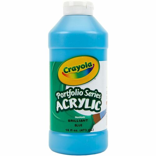 Crayola Portfolio Series Acrylic Paint - 16 fl oz - 1 Each - Brilliant Blue