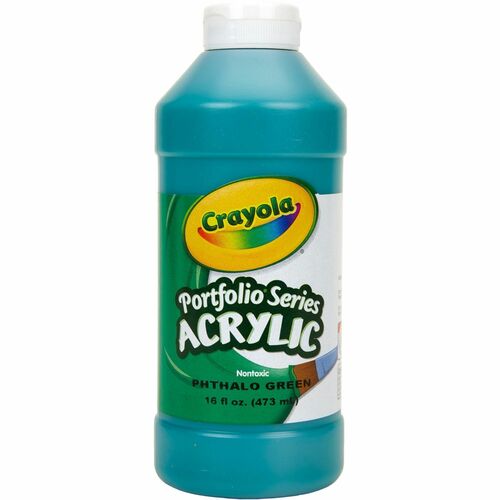 Crayola Portfolio Series Acrylic Paint - 16 fl oz - 1 Each - Phthalo Green