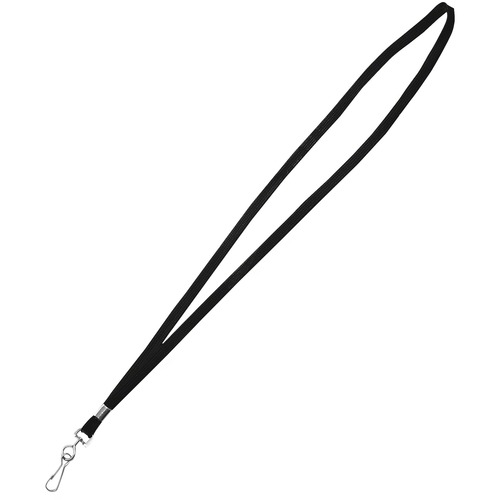 Advantus Deluxe Neck Lanyard with Hook for Badges - 24 / Box - 36" Length - Black