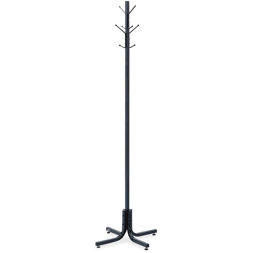 Safco 4 Double Hook Costumer - 8 Hooks - 36.29 kg Capacity - 2.50" (63.50 mm) Size - for Garment, Hat - Steel - Black - 1 Each
