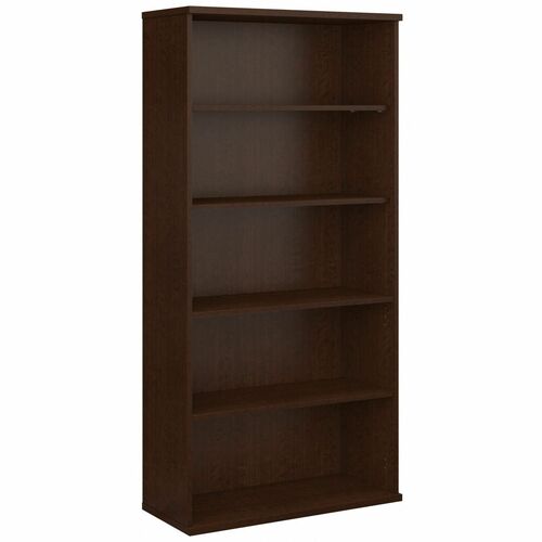 Bush Business Furniture Series C 36W 5 Shelf Bookcase in Mocha Cherry - 35.6" x 15.4"72.8" - 5 Shelve(s) - 3 Adjustable Shelf(ves) - Finish: Mocha Cherry - For Book, Photo, Office