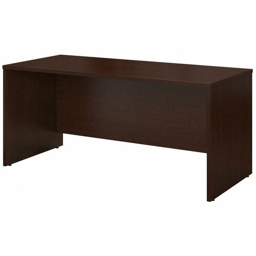 Bush Business Furniture Series C60W x 24D Desk/Credenza/Return in Mocha Cherry - 71" x 23.3"29.8" - Material: Melamine - Finish: Mocha Cherry - Scratch Resistant, Stain Resistant, Grommet - For Office