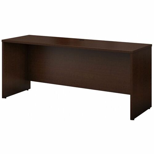 Bush Business Furniture Series C 72W x 30D Desk/Credenza/Return in Mocha Cherry - 71" x 23.3"29.8" - Material: Melamine - Finish: Melamine, Mocha Cherry - Grommet, Scratch Resistant, Stain Resistant - For Office