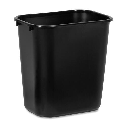 Rubbermaid 2956 Deskside Medium Wastebasket - 12.9L Capacity - Rectangular - 15" Height x 10.3" Width x 14.4" Depth - Plastic - Black - 1 Each