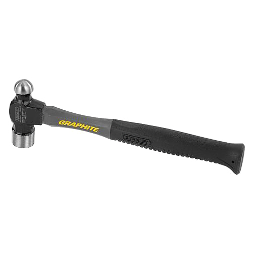 Stanley 54-716 Jacketed Graphite Ball Pein Hammer - 13.6" Length - Carbon Steel - 1 lb - Cushion Grip, Shock Proof, Comfortable Grip, Slip Resistant