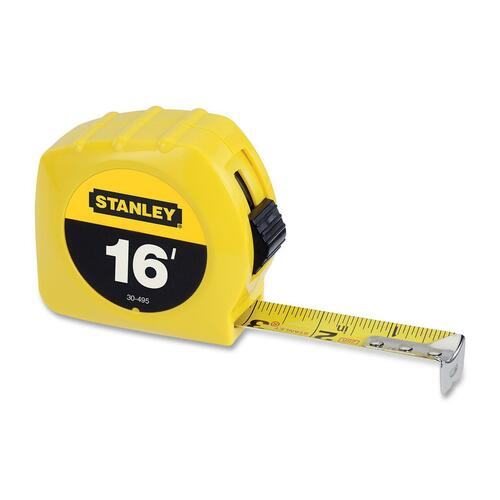 Stanley-Bostitch Tape Rule - 16 ft Length 0.8" Width - Metric Measuring System - 1 Each - Yellow - Tape Measures - BOS30496