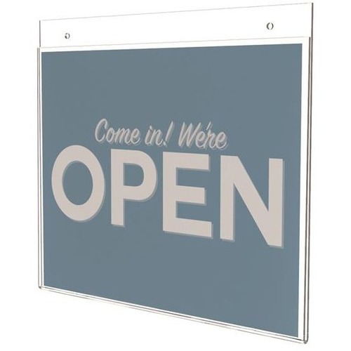 Deflecto Classic Image Wall Mount Sign Holder - 11" (279.40 mm) Height x 17" (431.80 mm) Width - Plastic - Clear - 1 Each