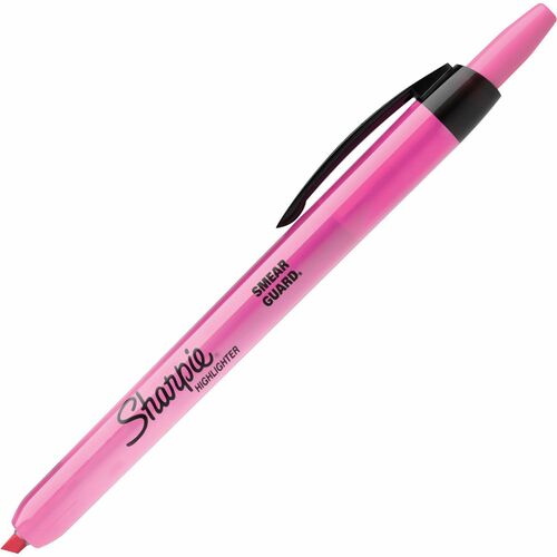 Sharpie Smear Guard Retractable Highlighters - Micro Marker Point - Chisel Marker Point Style - Retractable - Fluorescent Pink