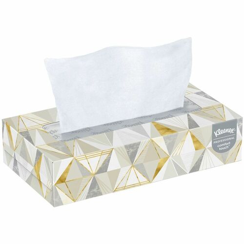Kleenex Professional Facial Tissue - Flat Box - 2 Ply - 7.80" (198.12 mm) Width x 8.30" (210.82 mm) Length - White - 125/Box - 12 Box