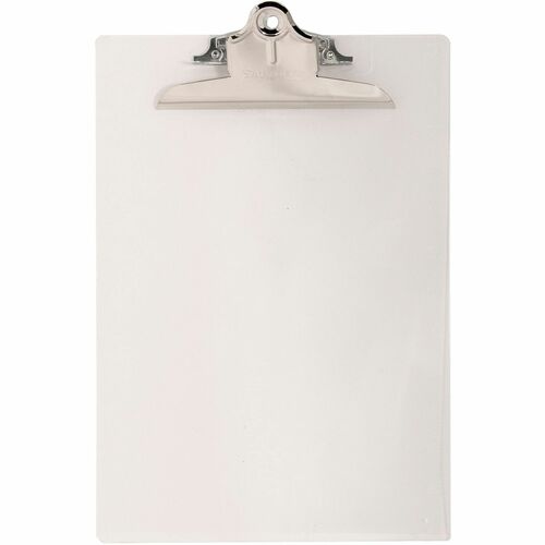Saunders Transparent Clipboard with High Capacity Clip - 1" Clip Capacity - 8 1/2" x 11" - Plastic - Clear - 1 Each