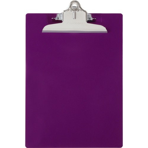 Saunders Recycled Plastic Clipboards - 1" Clip Capacity - 8 1/2" x 11" - Plastic - Purple - 1 Each