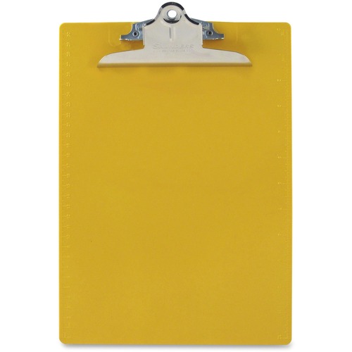 Saunders Recycled Plastic Clipboards - 1" Clip Capacity - 8 1/2" , 8 19/64" x 11" , 11 45/64" - Polystyrene, Plastic - Yellow - 1 Each