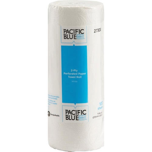 Pacific Blue Select Paper Towel Roll by GP Pro - 2 Ply - 11" x 8.80" - 100 Sheets/Roll - 4.80" Roll Diameter - White - Paper - Perforated, Strong, Absorbent - For Multipurpose, Food Service - 1 Roll