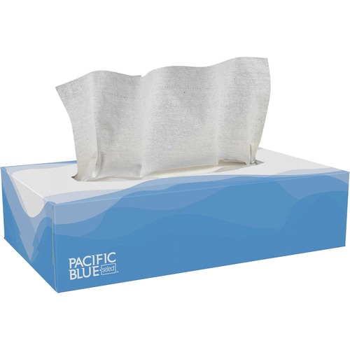 Pacific Blue Select Facial Tissue by GP Pro - Flat Box - 2 Ply - 8.33" x 8" - White - Paper - Soft, Absorbent - For Office Building - 100 Per Box - 100 / Box