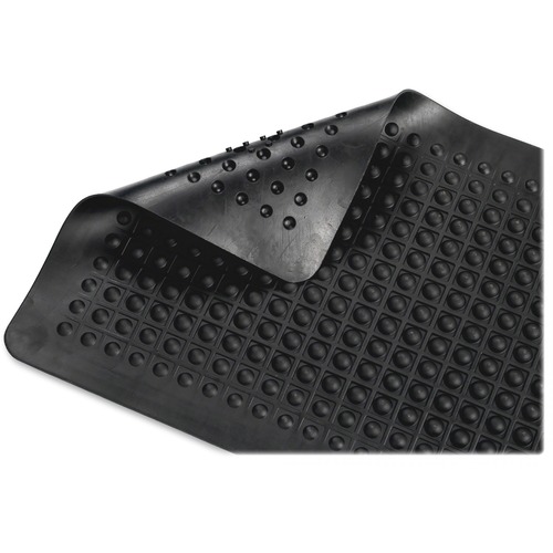 Guardian Floor Protection FlexStep Rubber Anti-Fatigue Mat - Indoor - 24" Length x 36" Width x 0.370" Thickness - Polypropylene - Black - 1Each