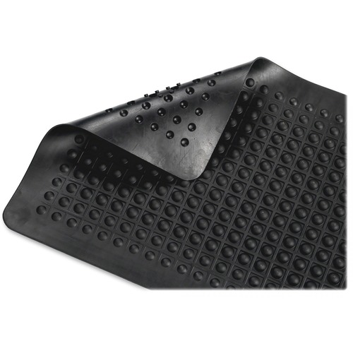 Guardian Floor Protection FlexStep Rubber Anti-Fatigue Mat - Indoor - 60" Length x 36" Width x 0.370" Thickness - Polypropylene - Black - 1 Each