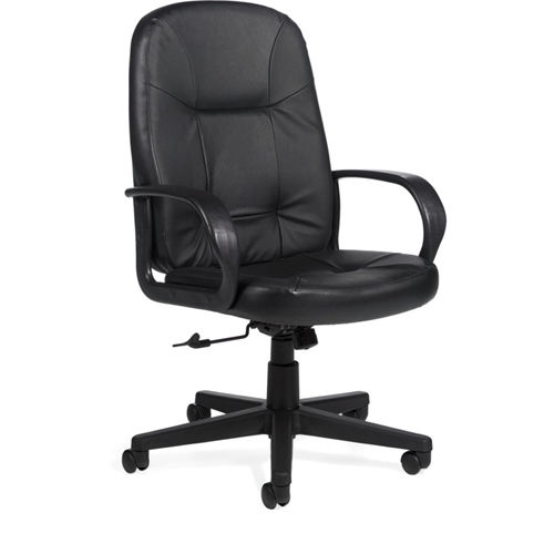 Global Arno High-Back Swivel/Tilt Chair - Black Frame25" x 29" x 42" - Leather Black Seat