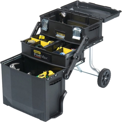 Stanley FatMax 4-in-1 Mobile Work Station - 4 Shelf - 7" Caster - Metal - 22"29"