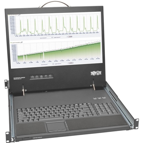 Tripp Lite 1U Rack-Mount Console with 19-in. LCD Short-Depth; TAA Compliant - 1 Computer(s) - 19" Active Matrix TFT LCD - 1U Height