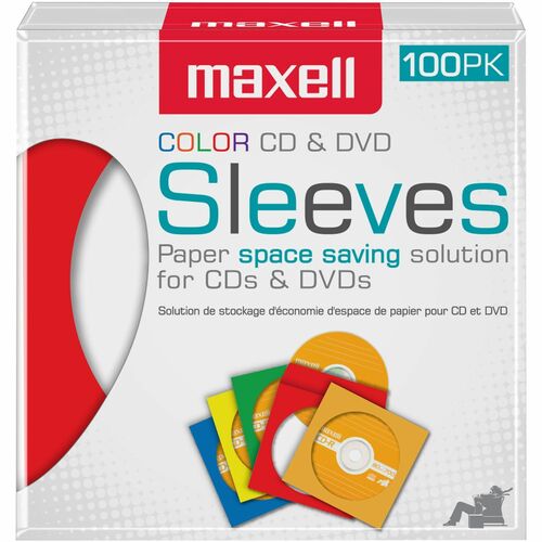 Maxell Multi-Color CD & DVD Sleeve - Plastic - Assorted