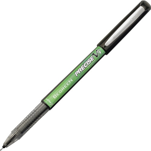Pilot Precise BeGreen V5 Extra-Fine Rolling Ball Pens - Extra Fine Pen Point - 0.5 mm Pen Point Size - Needle Pen Point Style - Refillable - Black - 1 Dozen