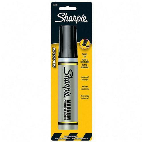 Sanford Magnum Black Permenant Markers - Chisel Marker Point - Black Ink - Plastic Barrel - 1 Each