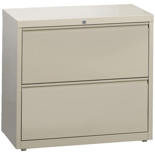 Lorell Lateral File - 2-Drawer - 36" x 18.6" x 28.1" - 2 x Drawer(s) for File - Legal, Letter, A4 - Lateral - Rust Proof, Leveling Glide, Interlocking, Ball-bearing Suspension, Label Holder - Putty - Baked Enamel - Steel - Recycled = LLR60447
